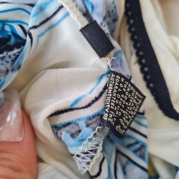 Roberto Cavalli Dress Signed Vibrant Blue and Yellow Mini Gold Buckle Neck Tie S - Picture 6 of 8